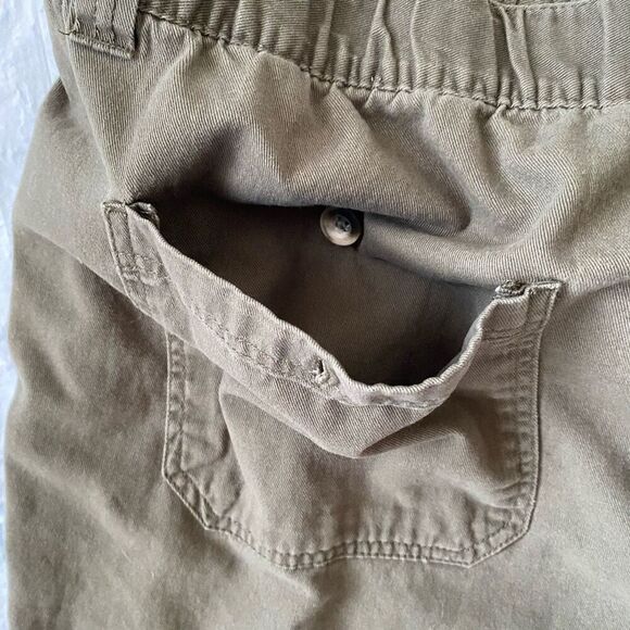 Kingsize men XL Big chino shorts w/elastic and drawstring waist olive green - Picture 7 of 10